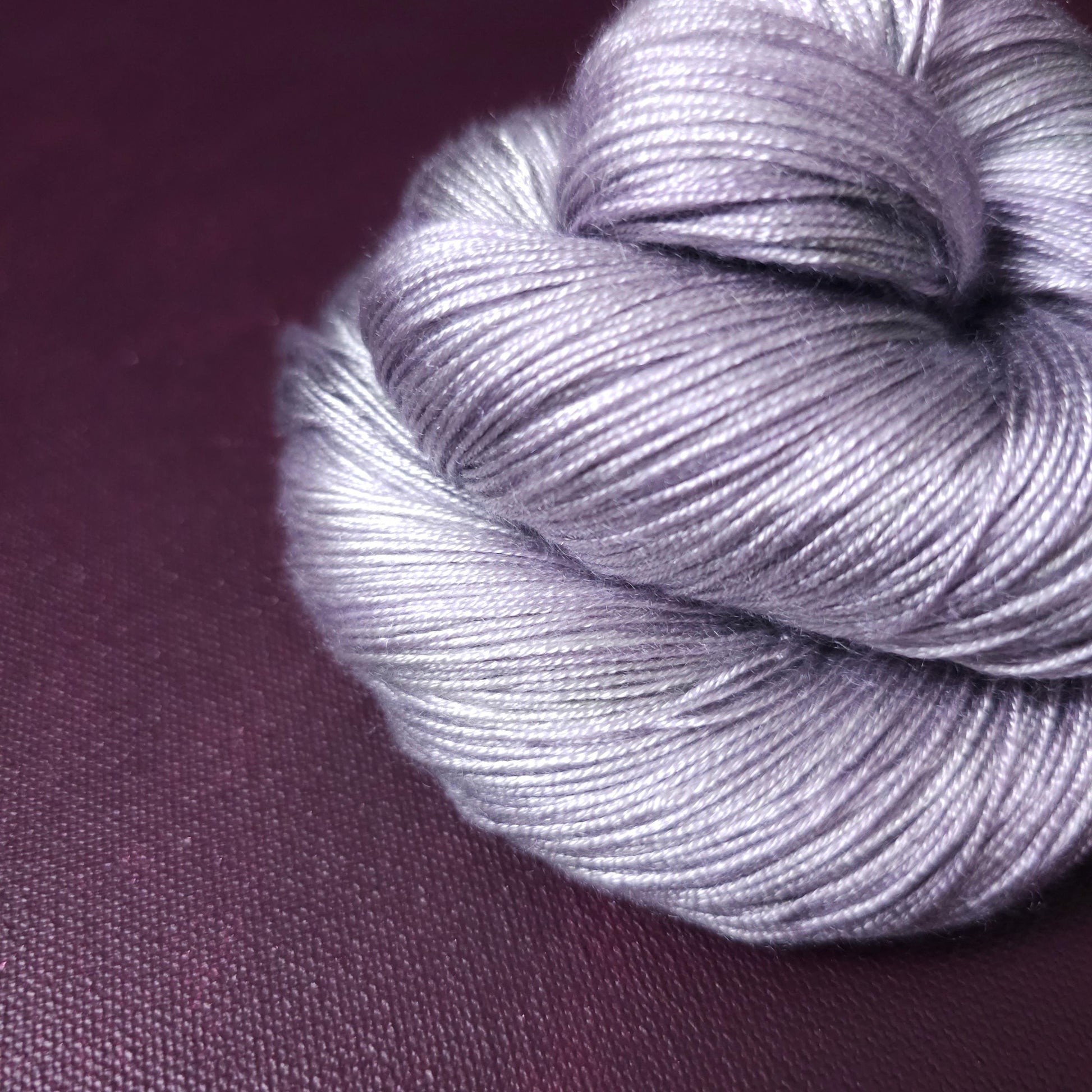 Mauve Desert, Hand dyed vegan yarn, fingering / DK weight knitting yarn, tencel OR bamboo, shiny crochet thread, gift for knitter