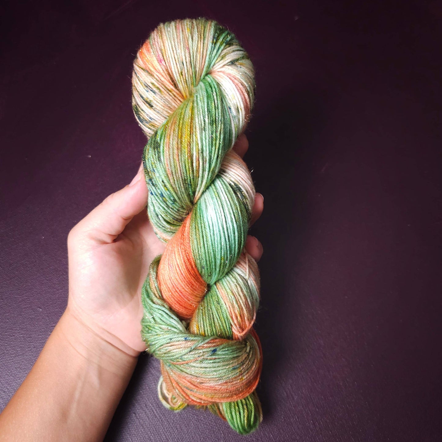 Hand dyed yarn, Tropical Tulip, Soft Merino Sock Yarn, Superwash Knitting Yarn, Mohair Silk, Crochet Wool Supplies, Hand Painted Indie Dyed