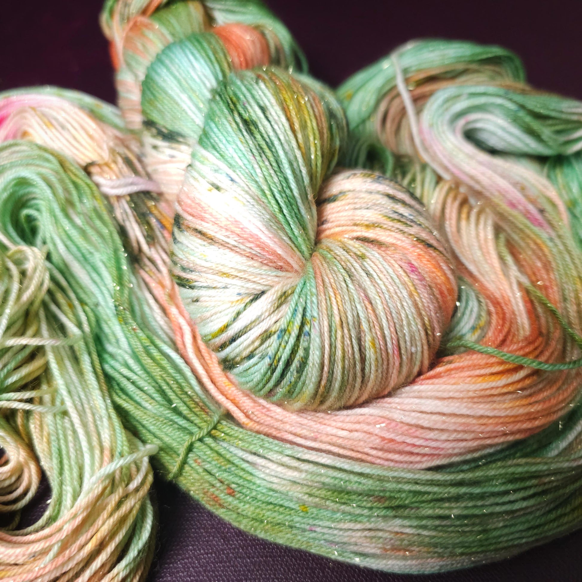 Hand dyed yarn, Tropical Tulip, Soft Merino Sock Yarn, Superwash Knitting Yarn, Mohair Silk, Crochet Wool Supplies, Hand Painted Indie Dyed