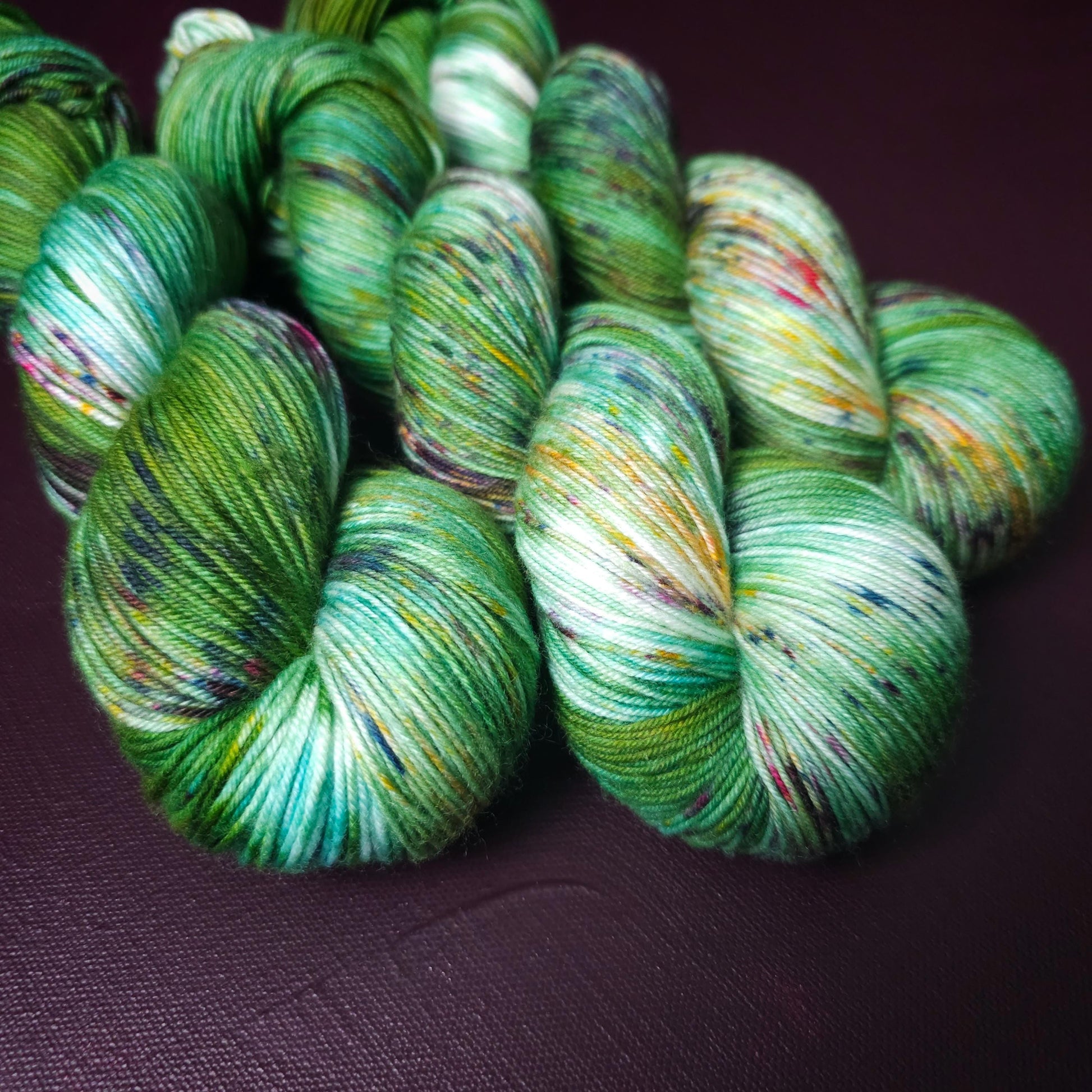 Hand dyed yarn, Fresh Mint, Soft Merino Sock Yarn, Superwash Knitting Yarn, Mohair Silk, Crochet Wool Supplies, Hand Painted Indie Dyed