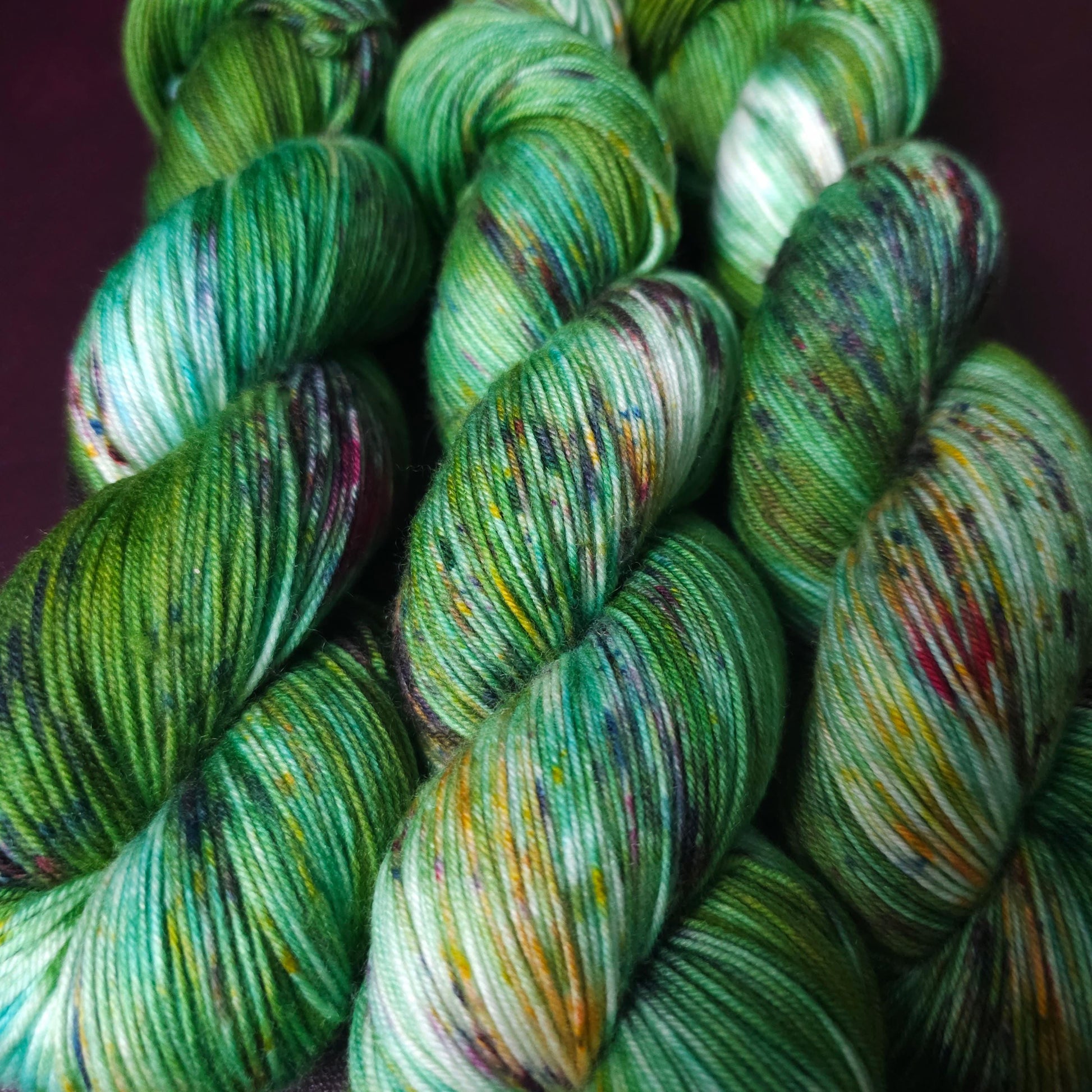 Hand dyed yarn, Fresh Mint, Soft Merino Sock Yarn, Superwash Knitting Yarn, Mohair Silk, Crochet Wool Supplies, Hand Painted Indie Dyed