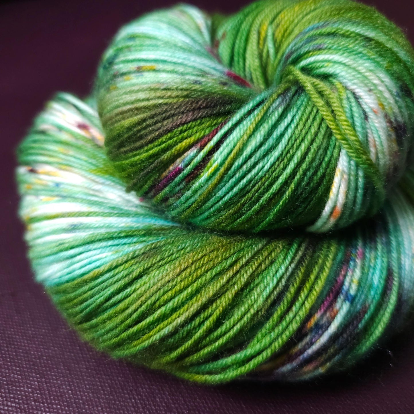 Hand dyed yarn, Fresh Mint, Soft Merino Sock Yarn, Superwash Knitting Yarn, Mohair Silk, Crochet Wool Supplies, Hand Painted Indie Dyed