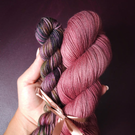 Poem Of A Rose, Hand Dyed Merino Sock Yarn Set, Super Soft Sock Yarn, Superwash Merino Nylon, Hand painted wool, Indie Dyed Knitting Yarn