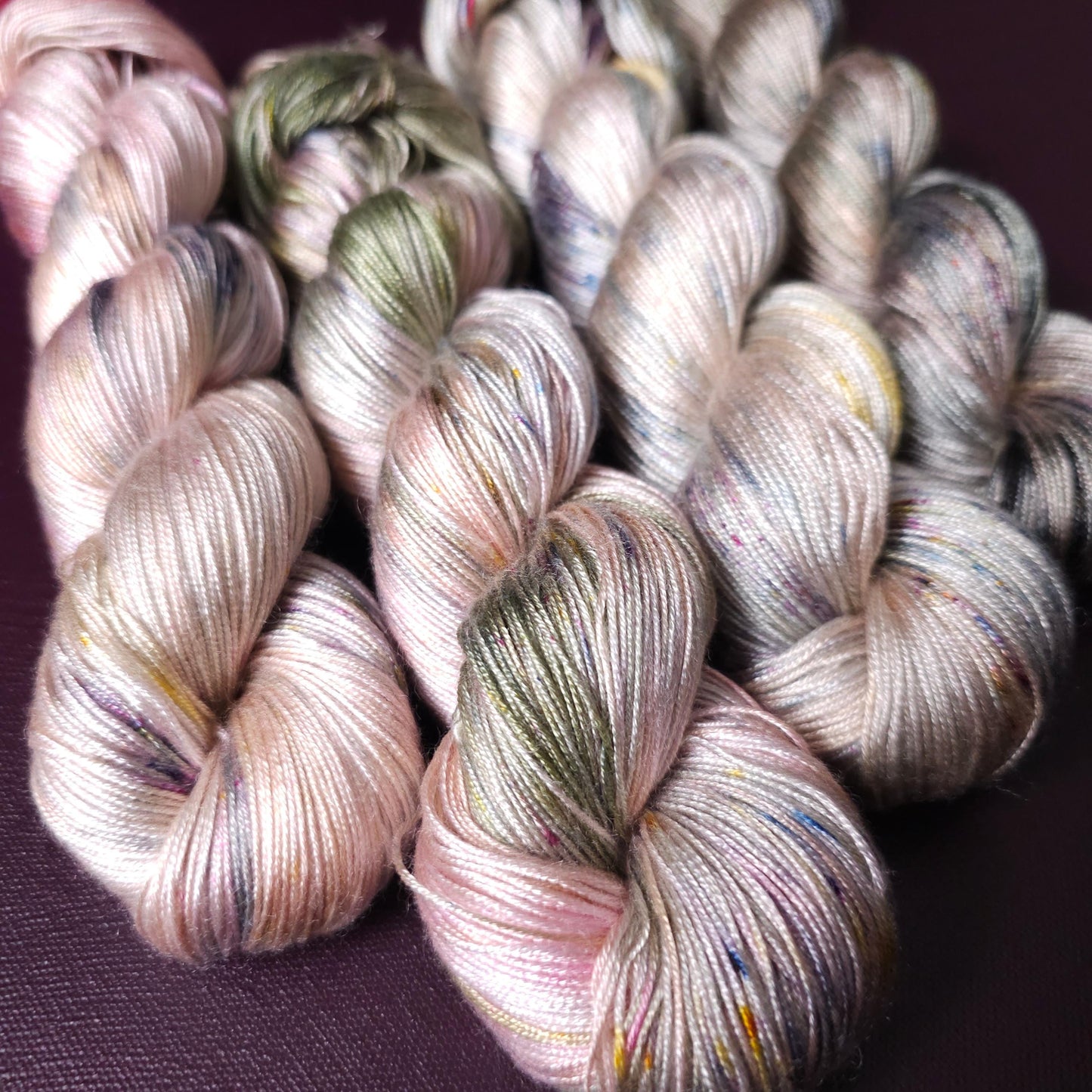 Lucky Dip Hand Dyed Vegan Yarn Fade Set, Fingering Weight Tencel Yarn, Hand Painted Crochet Thread, One Of A Kind Knitting Yarn