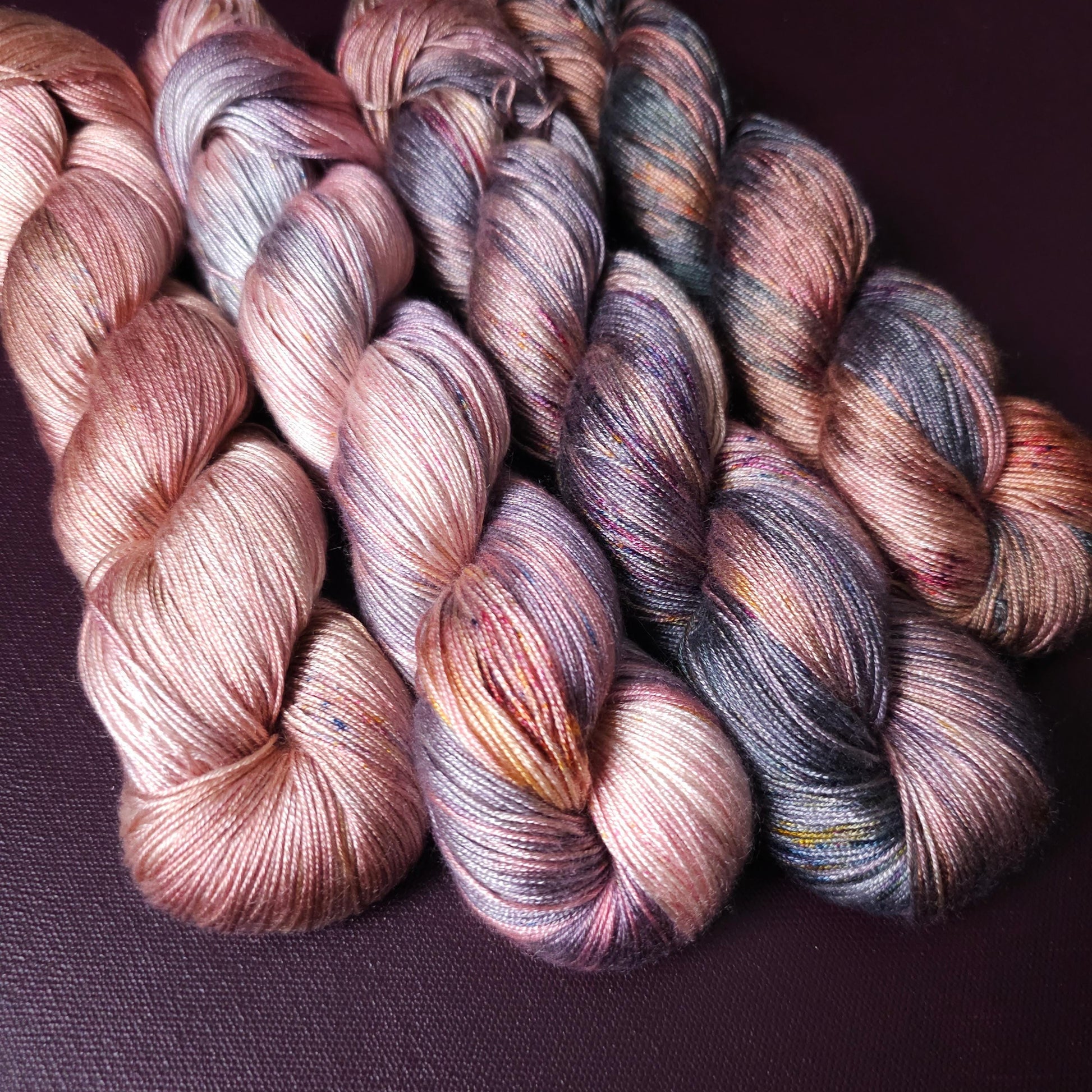 Lucky Dip Hand Dyed Vegan Yarn Fade Set, One Of A Kind Knitting Yarn, Fingering Weight Tencel Yarn, Hand Painted Crochet Thread,