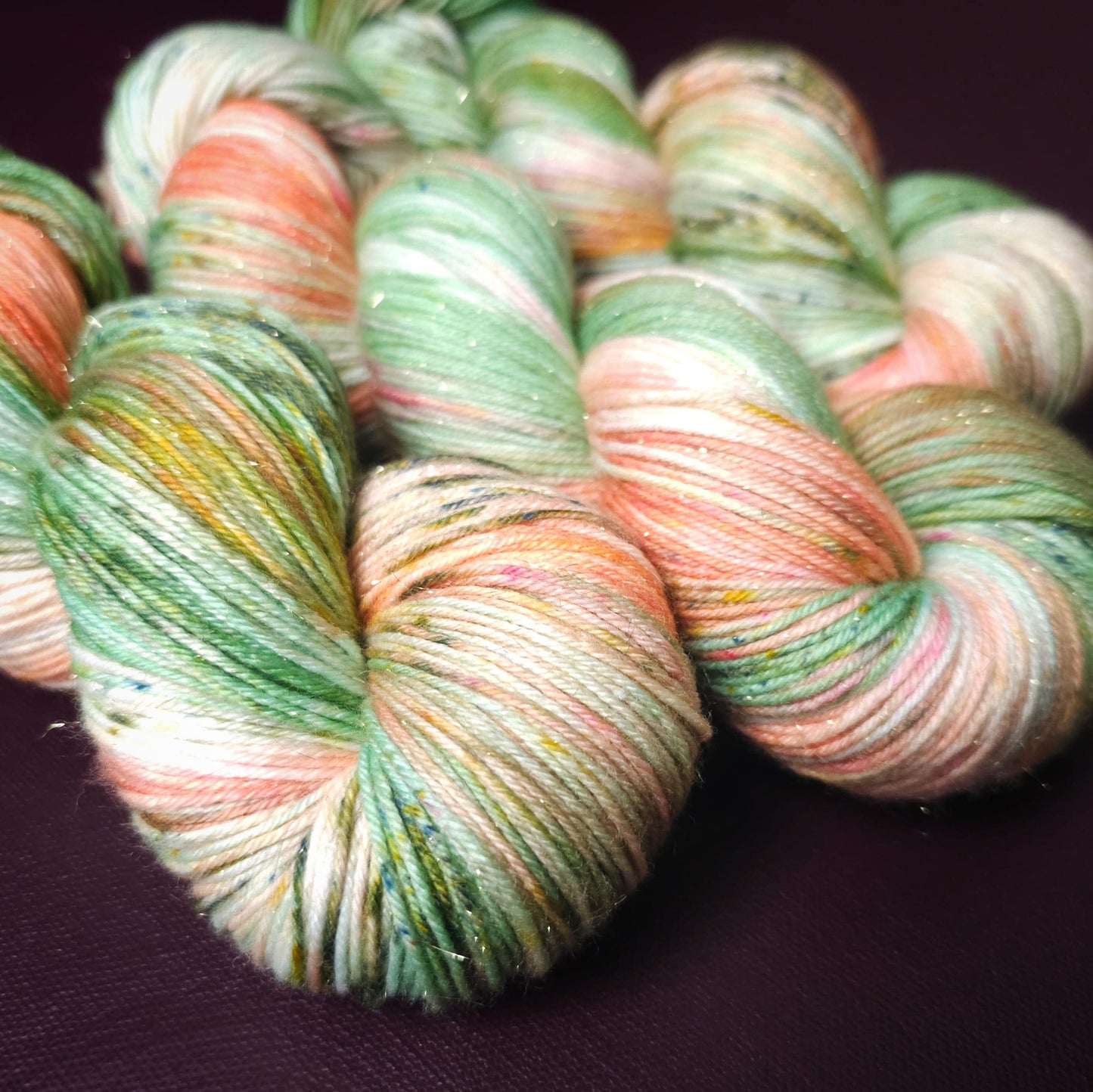 Hand dyed yarn, Tropical Tulip, Soft Merino Sock Yarn, Superwash Knitting Yarn, Mohair Silk, Crochet Wool Supplies, Hand Painted Indie Dyed