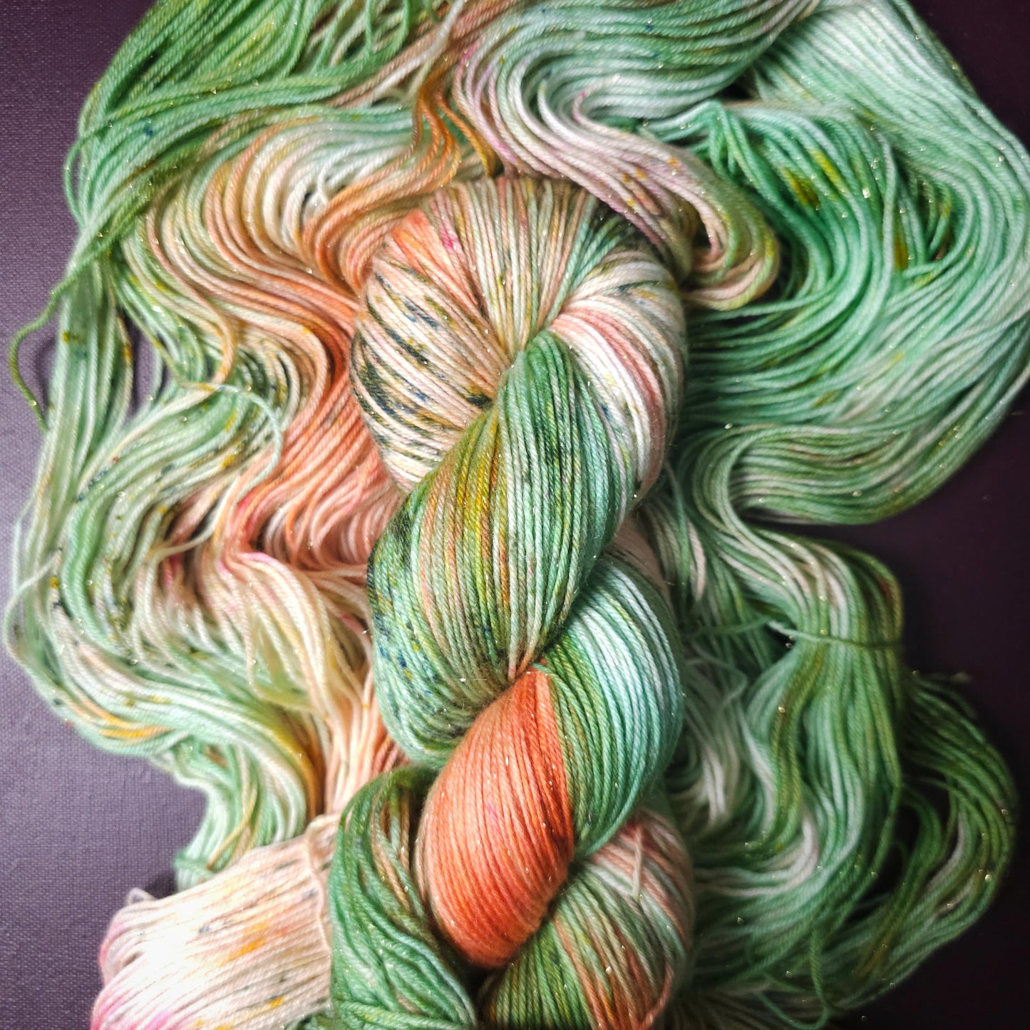 Hand dyed yarn, Tropical Tulip, Soft Merino Sock Yarn, Superwash Knitting Yarn, Mohair Silk, Crochet Wool Supplies, Hand Painted Indie Dyed