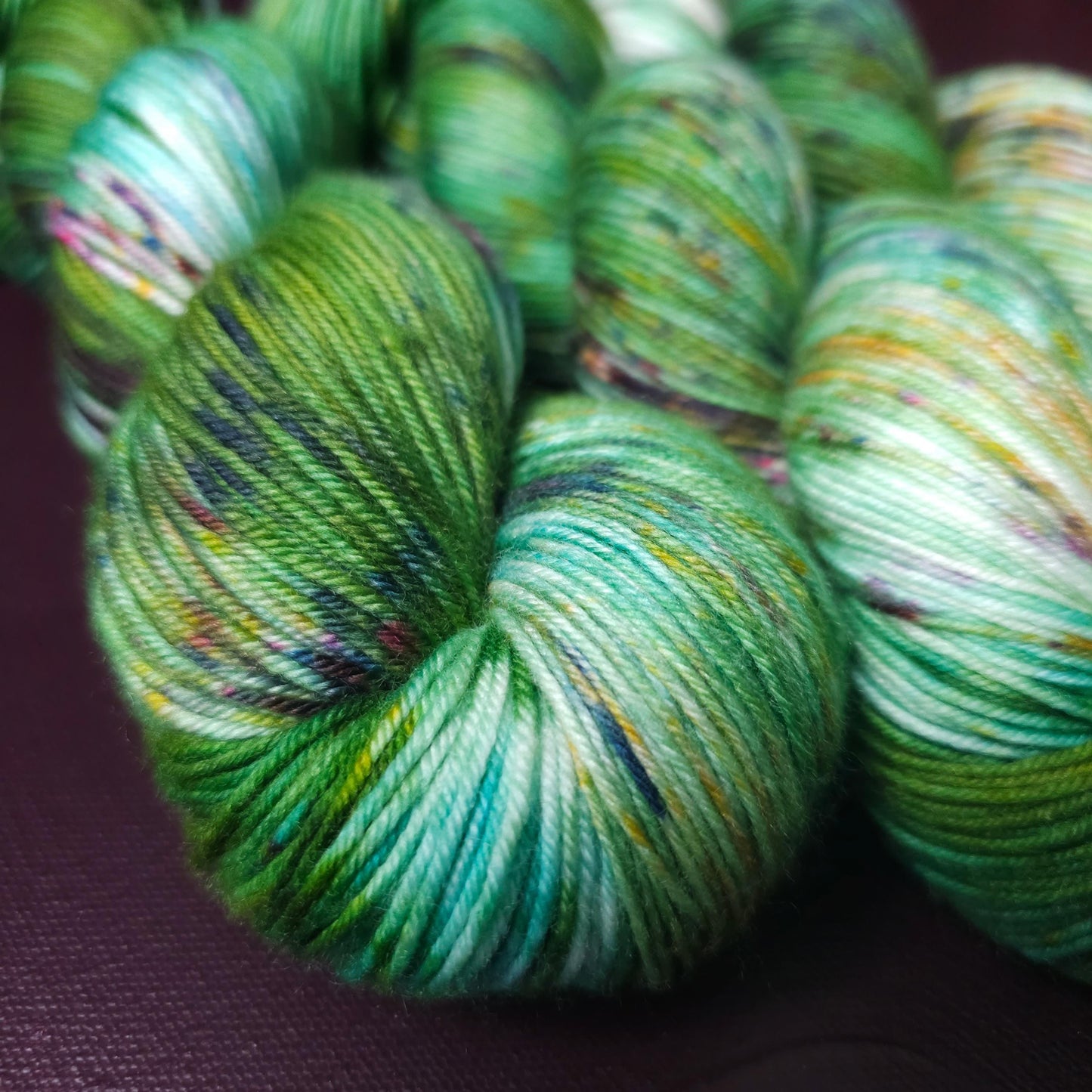 Hand dyed yarn, Fresh Mint, Soft Merino Sock Yarn, Superwash Knitting Yarn, Mohair Silk, Crochet Wool Supplies, Hand Painted Indie Dyed