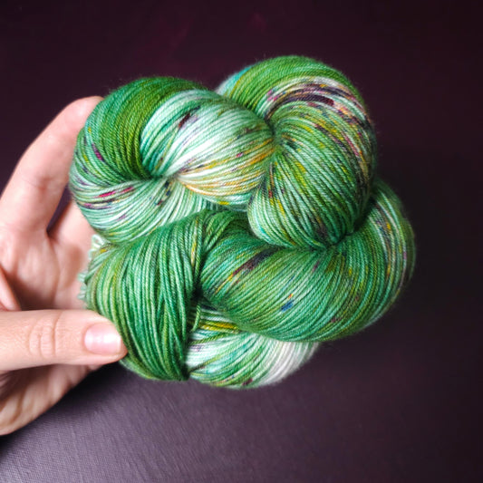 Hand dyed yarn, Fresh Mint, Soft Merino Sock Yarn, Superwash Knitting Yarn, Mohair Silk, Crochet Wool Supplies, Hand Painted Indie Dyed