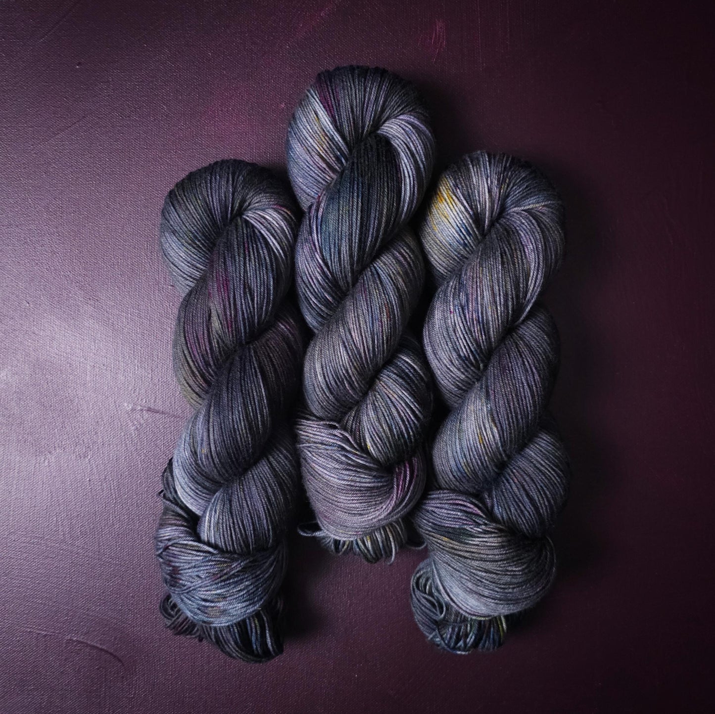 Silver Fox, hand dyed gradient yarn, gifts for knitters, happy sock yarn, gray blue colorful knitting supplies, soft crochet yarn