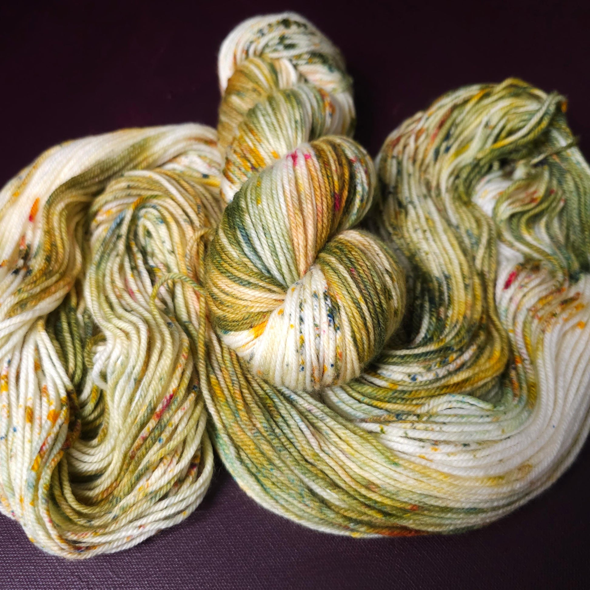 Soft Autumn, Hand Dyed Merino Sock Yarn, Mohair Silk, Gift For Knitter, Gold Superwash Crochet Yarn, Indie Dyed Knitting Supplies