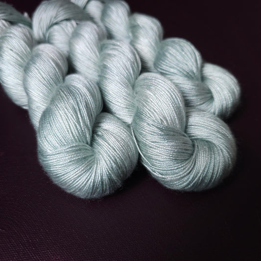 Heavenly Gray, hand dyed vegan yarn, soft yarn, fingering / DK weight knitting yarn, tencel OR bamboo yarn, shiny crochet thread,