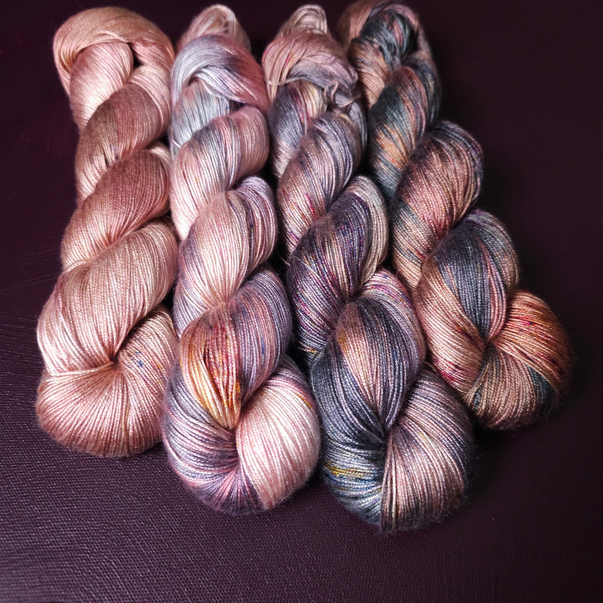 Lucky Dip Hand Dyed Vegan Yarn Fade Set, One Of A Kind Knitting Yarn, Fingering Weight Tencel Yarn, Hand Painted Crochet Thread,