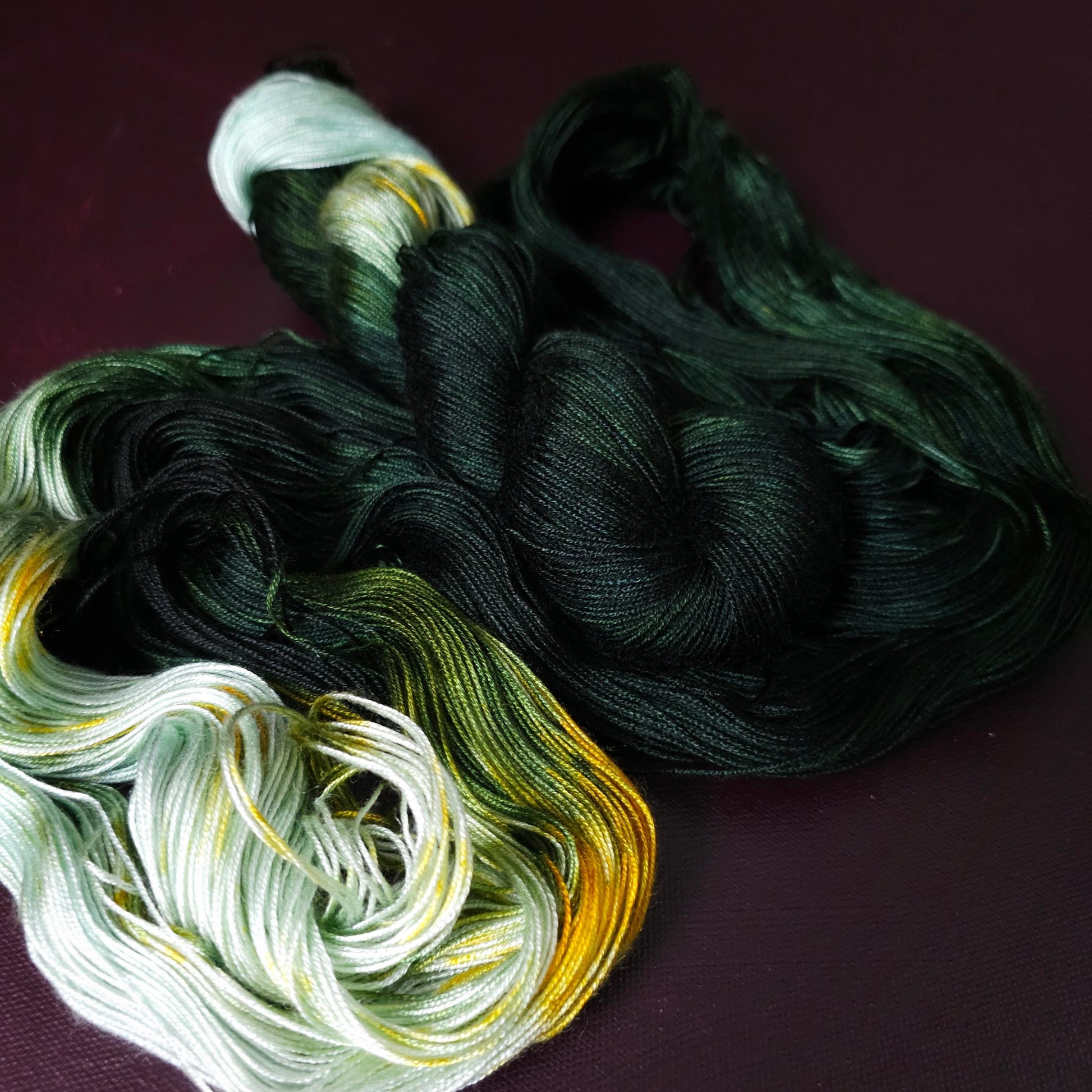 A Tear In The Ocean, Hand dyed vegan yarn, gradient yarn, fingering / DK weight knitting yarn, tencel OR bamboo yarn, shiny crochet thread,