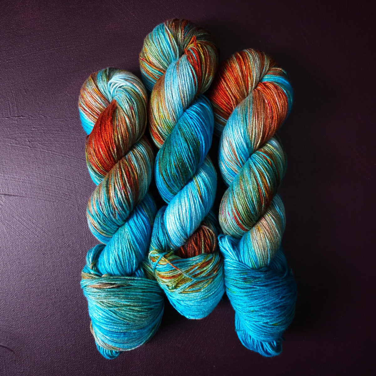 Hand dyed vegan yarn, Shipwreck, fingering / DK weight tencel OR bamboo OR Mercerized cotton yarn, hand painted knitting and crochet thread