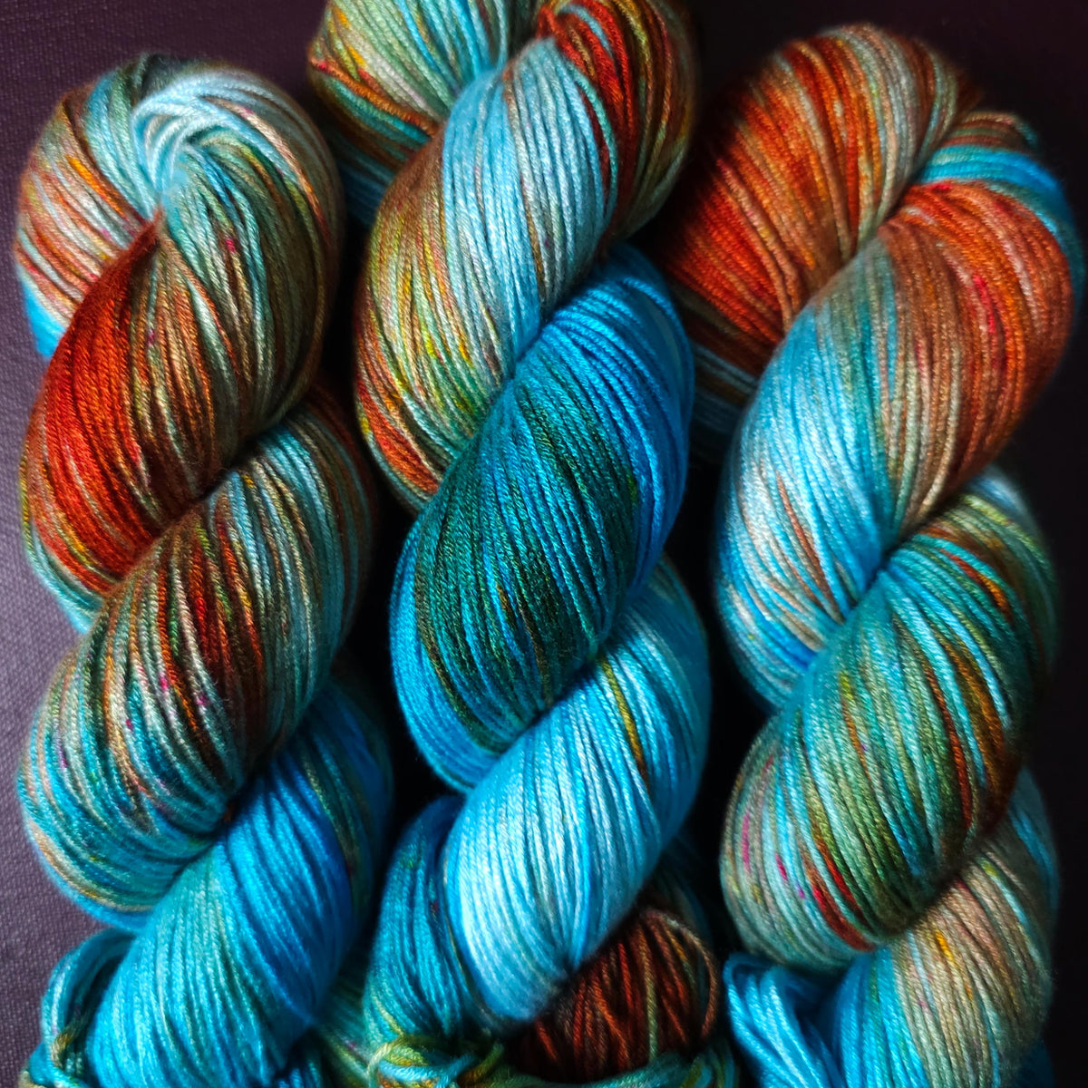 Hand dyed vegan yarn, Shipwreck, fingering / DK weight tencel OR bamboo OR Mercerized cotton yarn, hand painted knitting and crochet thread