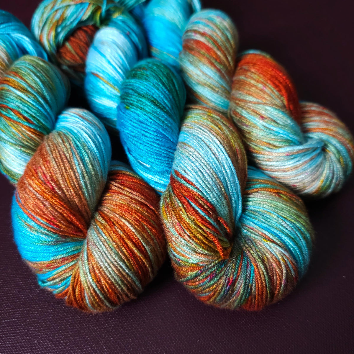Hand dyed vegan yarn, Shipwreck, fingering / DK weight tencel OR bamboo OR Mercerized cotton yarn, hand painted knitting and crochet thread