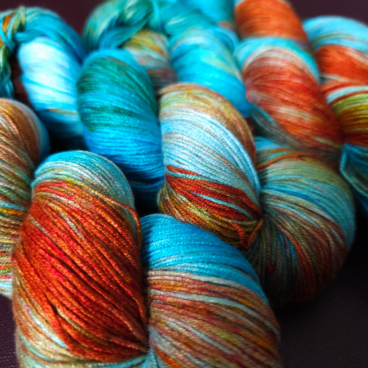 Hand dyed vegan yarn, Shipwreck, fingering / DK weight tencel OR bamboo OR Mercerized cotton yarn, hand painted knitting and crochet thread