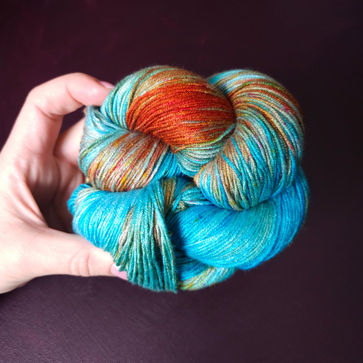Hand dyed vegan yarn, Shipwreck, fingering / DK weight tencel OR bamboo OR Mercerized cotton yarn, hand painted knitting and crochet thread