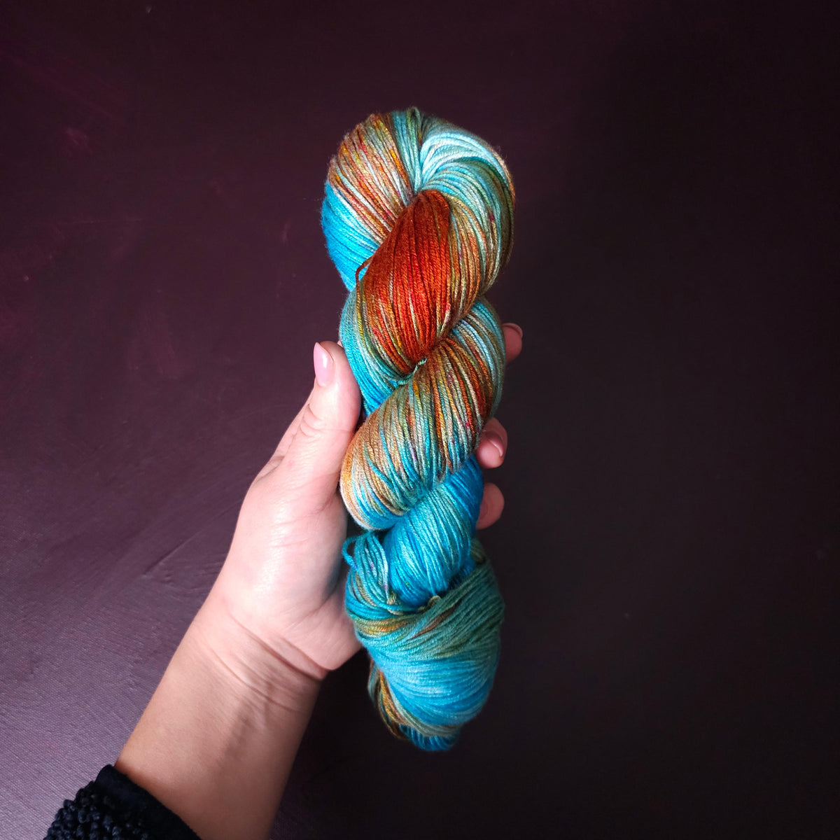 Hand dyed vegan yarn, Shipwreck, fingering / DK weight tencel OR bamboo OR Mercerized cotton yarn, hand painted knitting and crochet thread