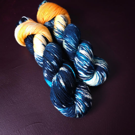 Hand dyed yarn, Mermaid’s Flower, merino sock, soft wool yarn, knitting or crochet yarn, assigned pooling yarn, hand painted