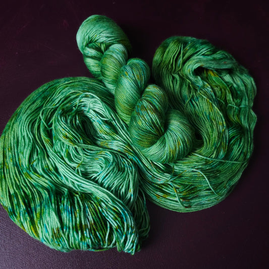 Crazy Sea Foam ~ hand dyed merino singles yarn, gifts for knitters, gold lurex sock yarn, colorful knitting supplies, merino crochet yarn
