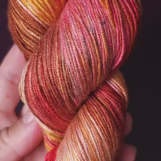 Apple Twist, Hand dyed vegan yarn, fingering / DK weight tencel, bamboo, mercerized cotton thread, hand painted knitting or crochet