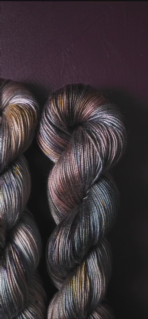 Smoke Dust, Hand Dyed Vegan Yarn, Fade Set, Fingering Weight Tencel DK, Hand Painted Thread, One of a kind