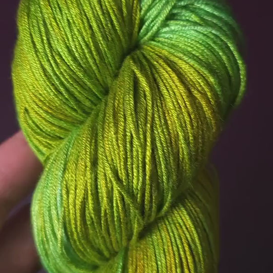 Hand dyed vegan yarn ~ Juicy Apples ~ fingering, DK weight tencel thread, mercerized cotton weaving yarn, bamboo yarn, hand painted