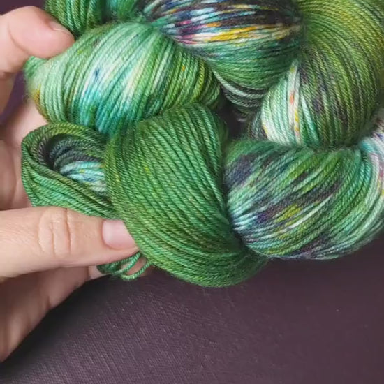 Hand dyed yarn, Fresh Mint, Soft Merino Sock Yarn, Superwash Knitting Yarn, Mohair Silk, Crochet Wool Supplies, Hand Painted Indie Dyed