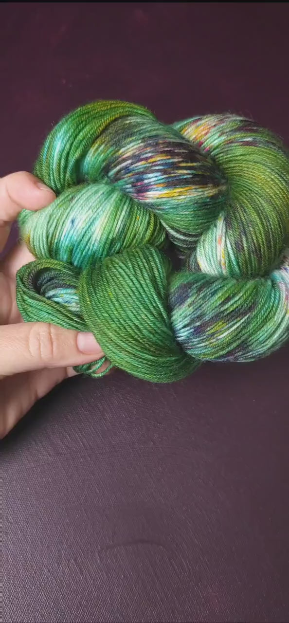 Hand dyed yarn, Fresh Mint, Soft Merino Sock Yarn, Superwash Knitting Yarn, Mohair Silk, Crochet Wool Supplies, Hand Painted Indie Dyed