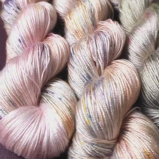 Lucky Dip Trio, Hand Dyed Vegan Yarn Set, One Of A Kind, Tencel Fingering Weight Yarn, Hand Painted Plant Based Crochet Thread