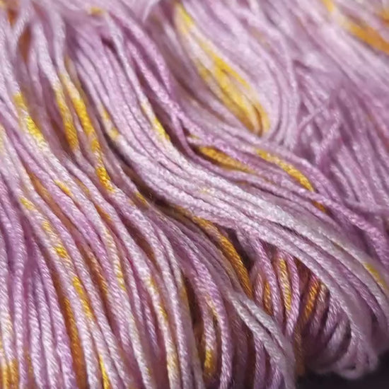 Hand dyed vegan yarn ~ Rasberry Cream ~ fingering, DK weight tencel thread, mercerized cotton weaving yarn, bamboo yarn, assigned pooling