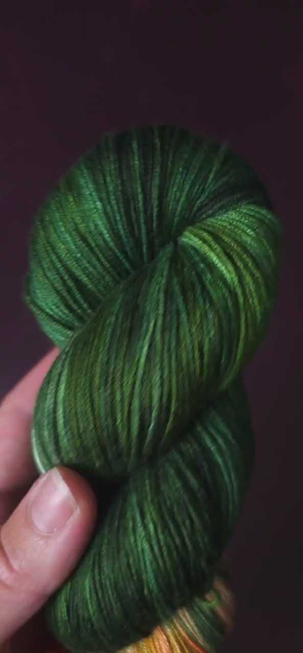 Hand dyed vegan yarn ~ Berries and Pines ~ fingering, DK weight tencel thread, mercerized cotton weaving yarn, bamboo yarn, hand painted