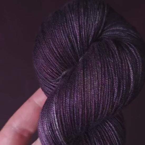 Hand dyed vegan yarn ~ Dusty Grapes ~ fingering, DK weight tencel thread, mercerized cotton weaving yarn, bamboo yarn, hand painted