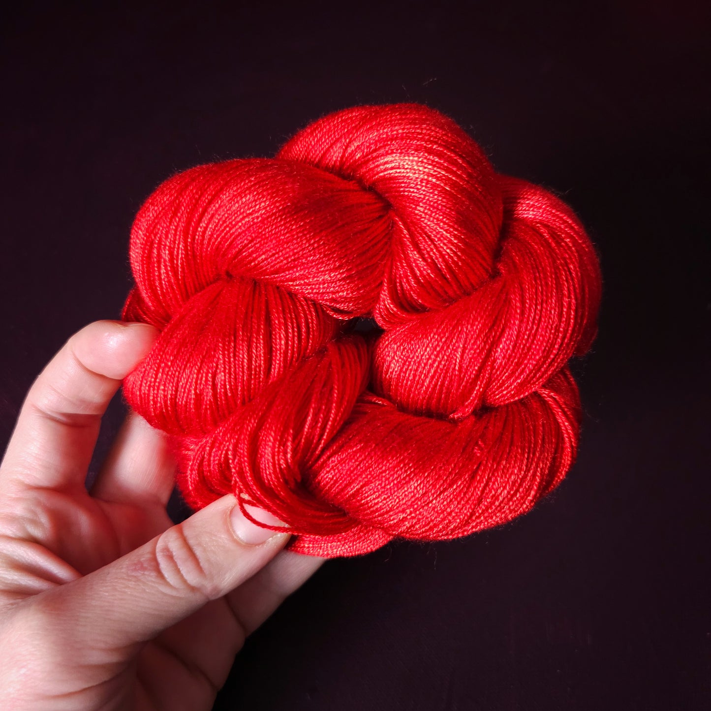 STOP, Hand dyed vegan yarn, variegated yarn, fingering or DK weight knitting yarn, tencel / bamboo / cotton crochet thread