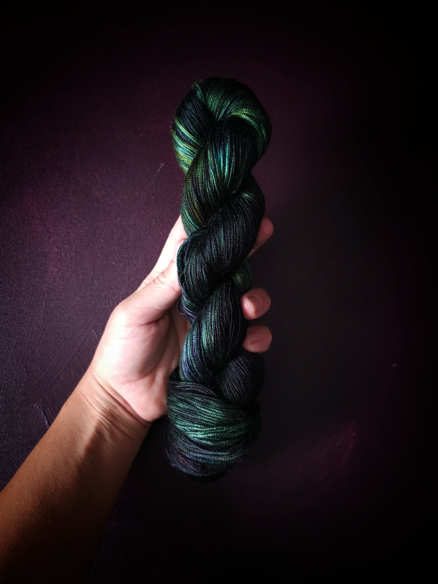Hand dyed vegan yarn ~ Lost Forest ***Dyed to order ~ fingering / DK weight tencel OR bamboo yarn, hand painted