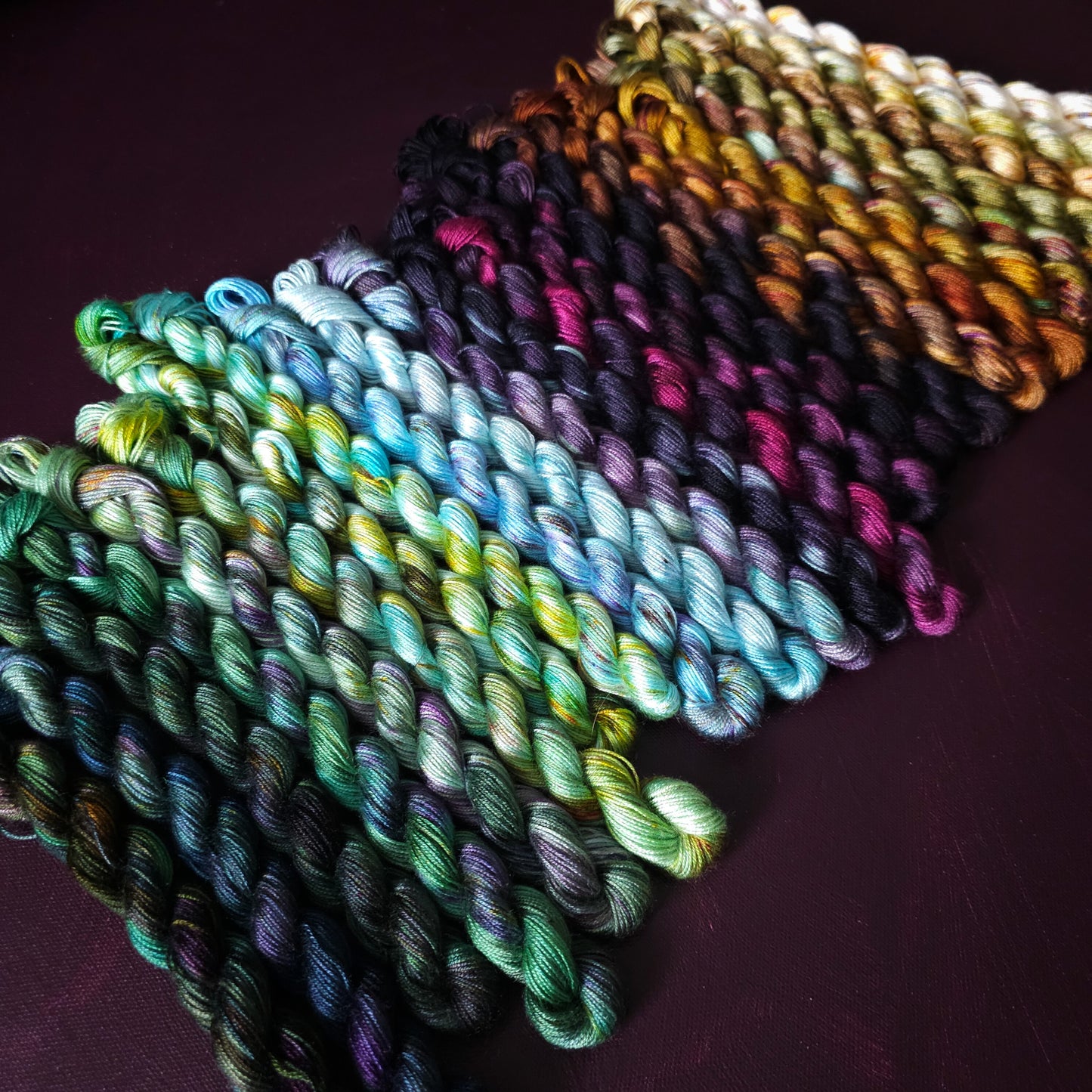 Vegan Yarn Advent Calendar 2026 PRE-ORDER, ~ fingering weight tencel OR bamboo yarn, vegan, hand painted, handdyed