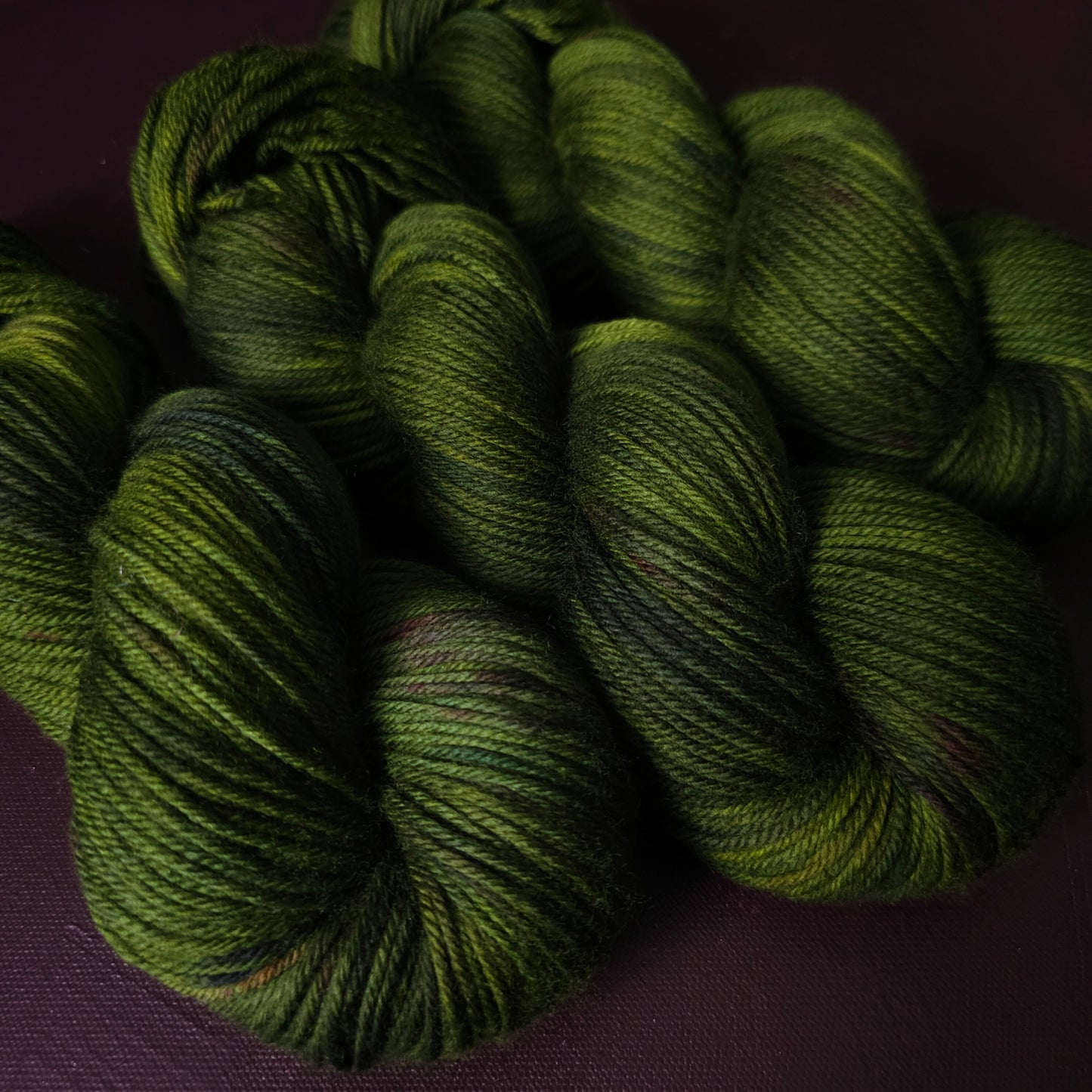 Fresh Moss, hand dyed merino singles yarn, gifts for knitters, gold lurex sock yarn, colorful knitting supplies, merino crochet sock yarn