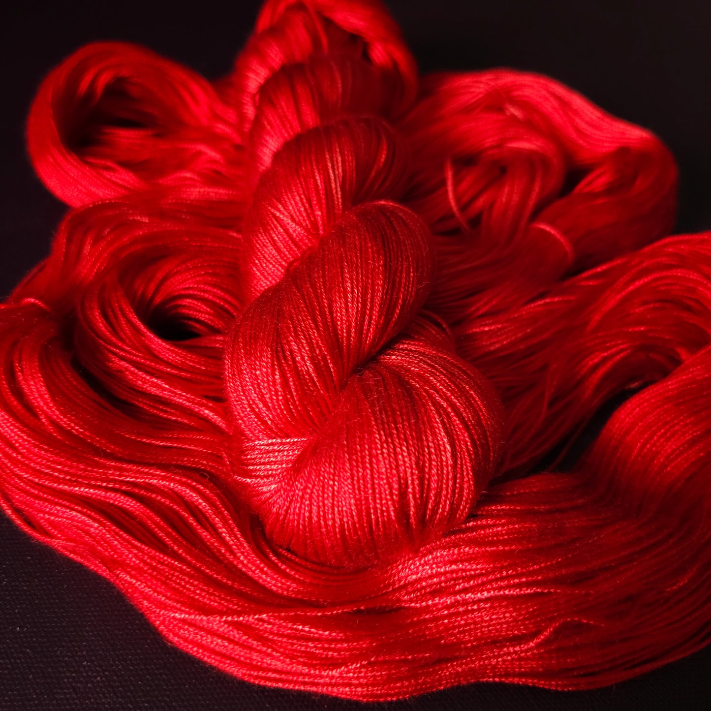 STOP, Hand dyed vegan yarn, variegated yarn, fingering or DK weight knitting yarn, tencel / bamboo / cotton crochet thread