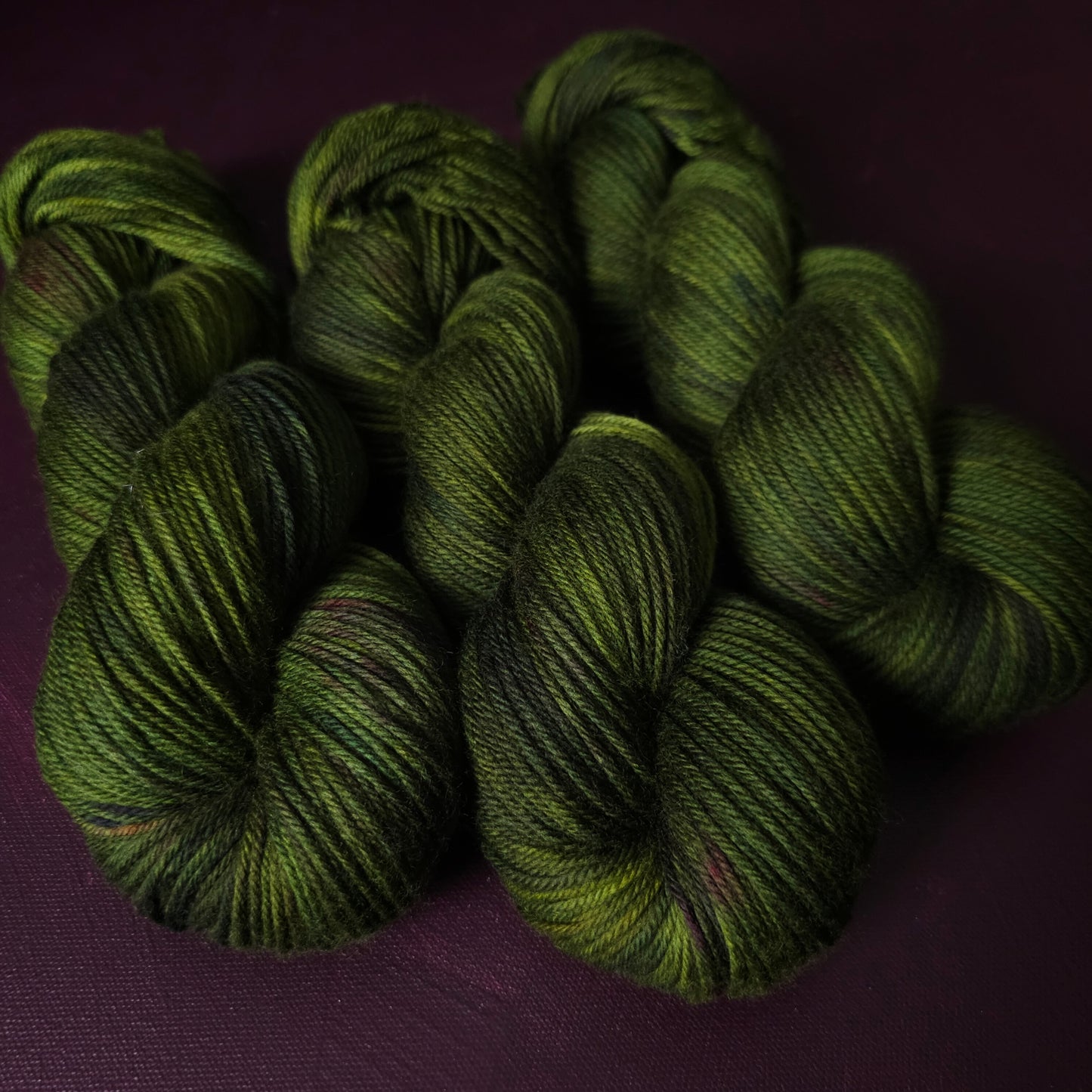 Fresh Moss, hand dyed merino singles yarn, gifts for knitters, gold lurex sock yarn, colorful knitting supplies, merino crochet sock yarn