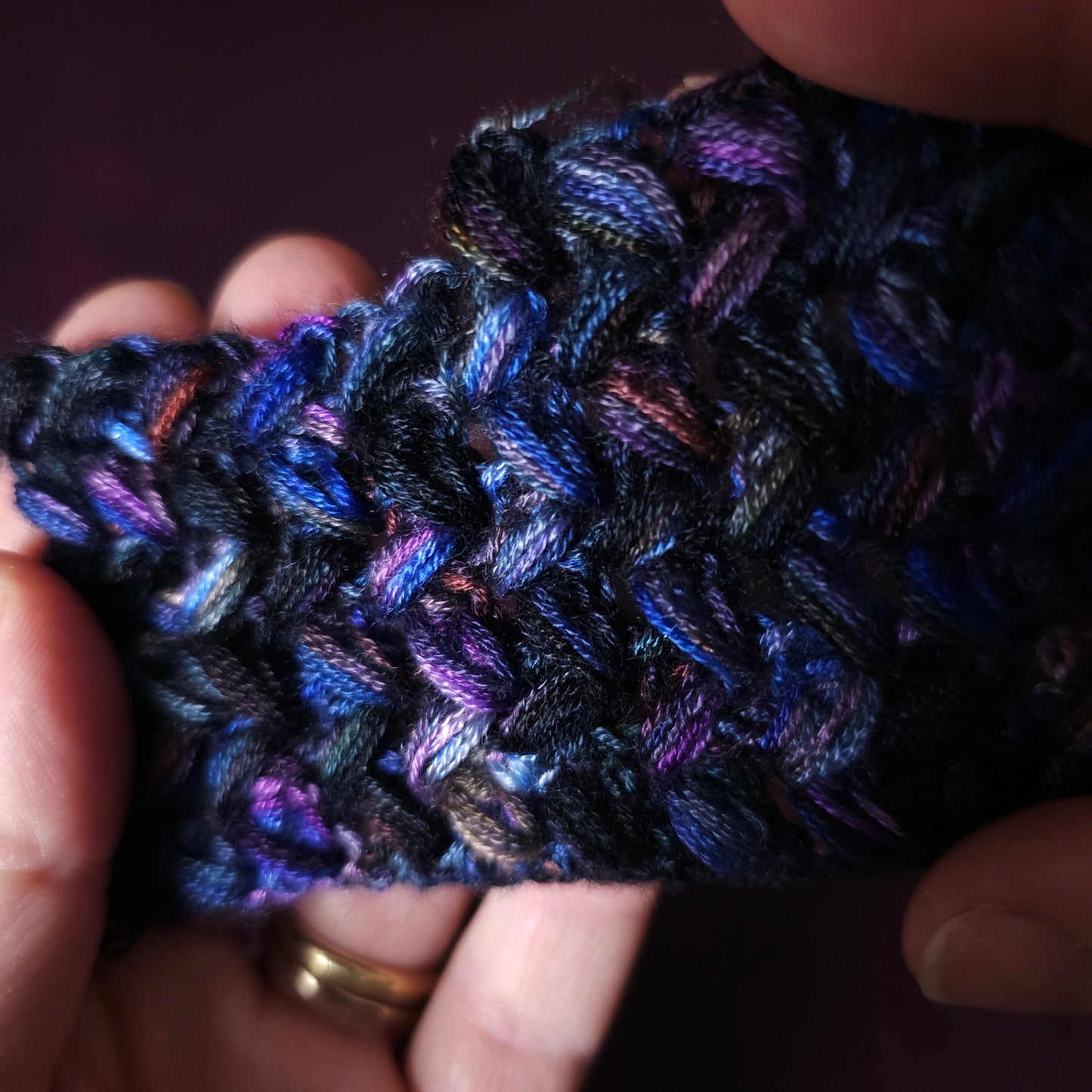 Midnight Memories, Hand dyed vegan yarn, variegated yarn, fingering or DK weight knitting yarn, tencel / bamboo / cotton crochet thread