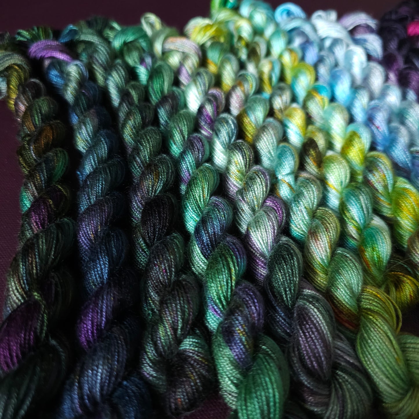Vegan Yarn Advent Calendar 2026 PRE-ORDER, ~ fingering weight tencel OR bamboo yarn, vegan, hand painted, handdyed