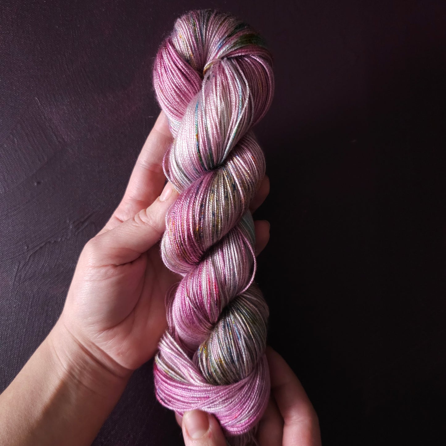 Unicorn Pond, Hand dyed vegan yarn, variegated yarn, fingering / DK weight knitting yarn, tencel / bamboo / cotton crochet thread