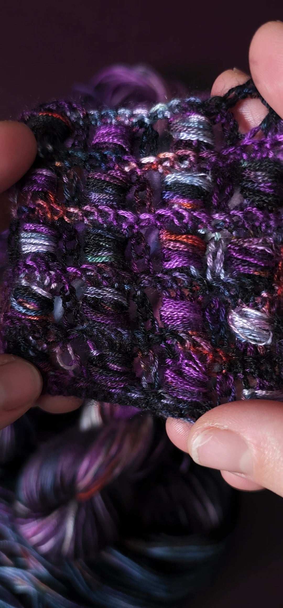 Andromeda, Hand dyed vegan yarn, variegated yarn, fingering / DK weight knitting yarn, tencel / bamboo / cotton crochet thread