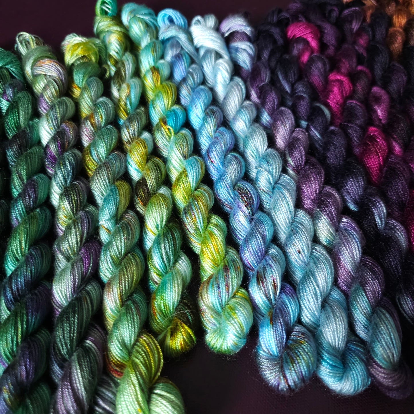 Vegan Yarn Advent Calendar 2026 PRE-ORDER, ~ fingering weight tencel OR bamboo yarn, vegan, hand painted, handdyed