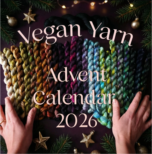 Vegan Yarn Advent Calendar 2026 PRE-ORDER, ~ fingering weight tencel OR bamboo yarn, vegan, hand painted, handdyed