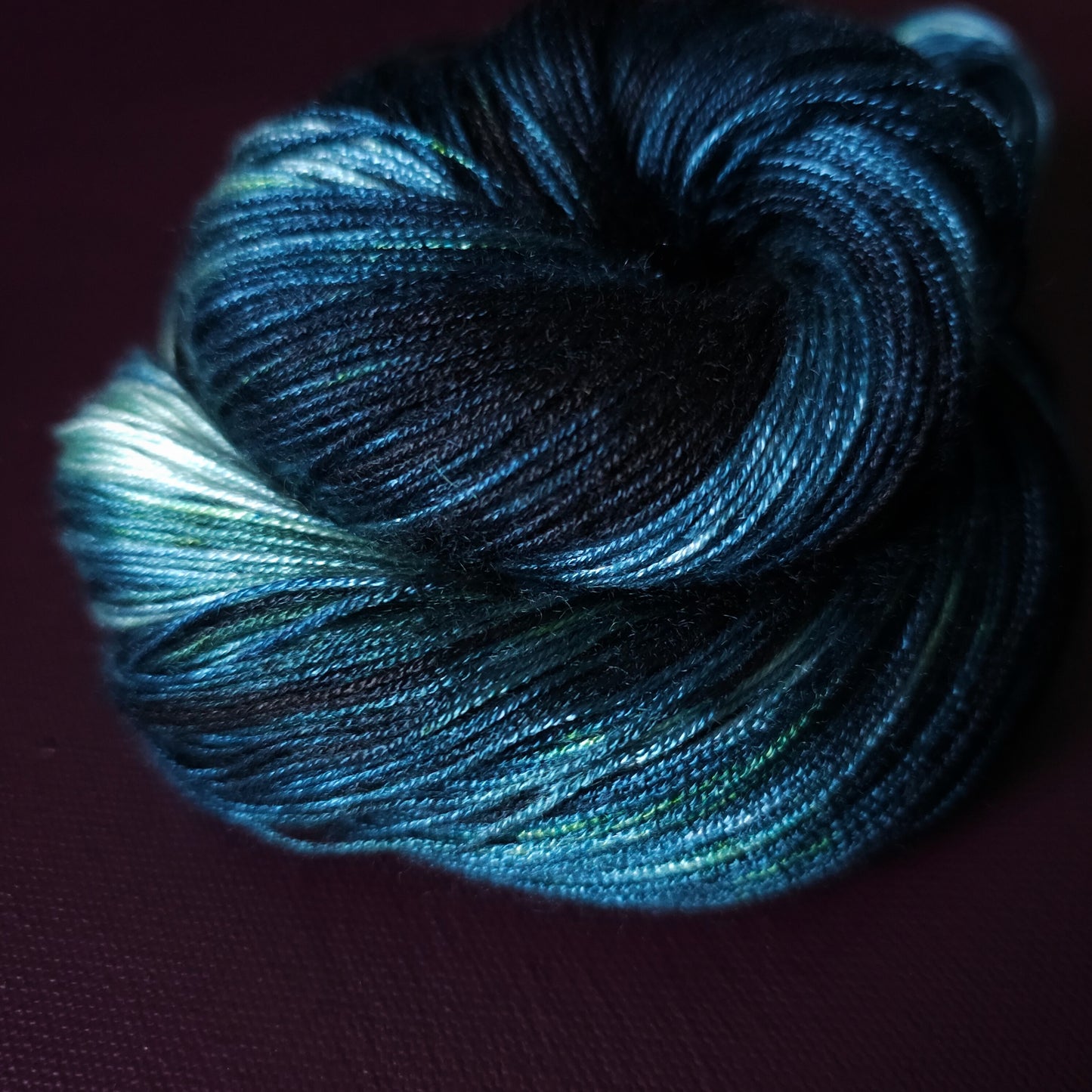 Atolla, Hand dyed vegan yarn, variegated yarn, fingering / DK weight knitting yarn, tencel / bamboo / cotton crochet thread