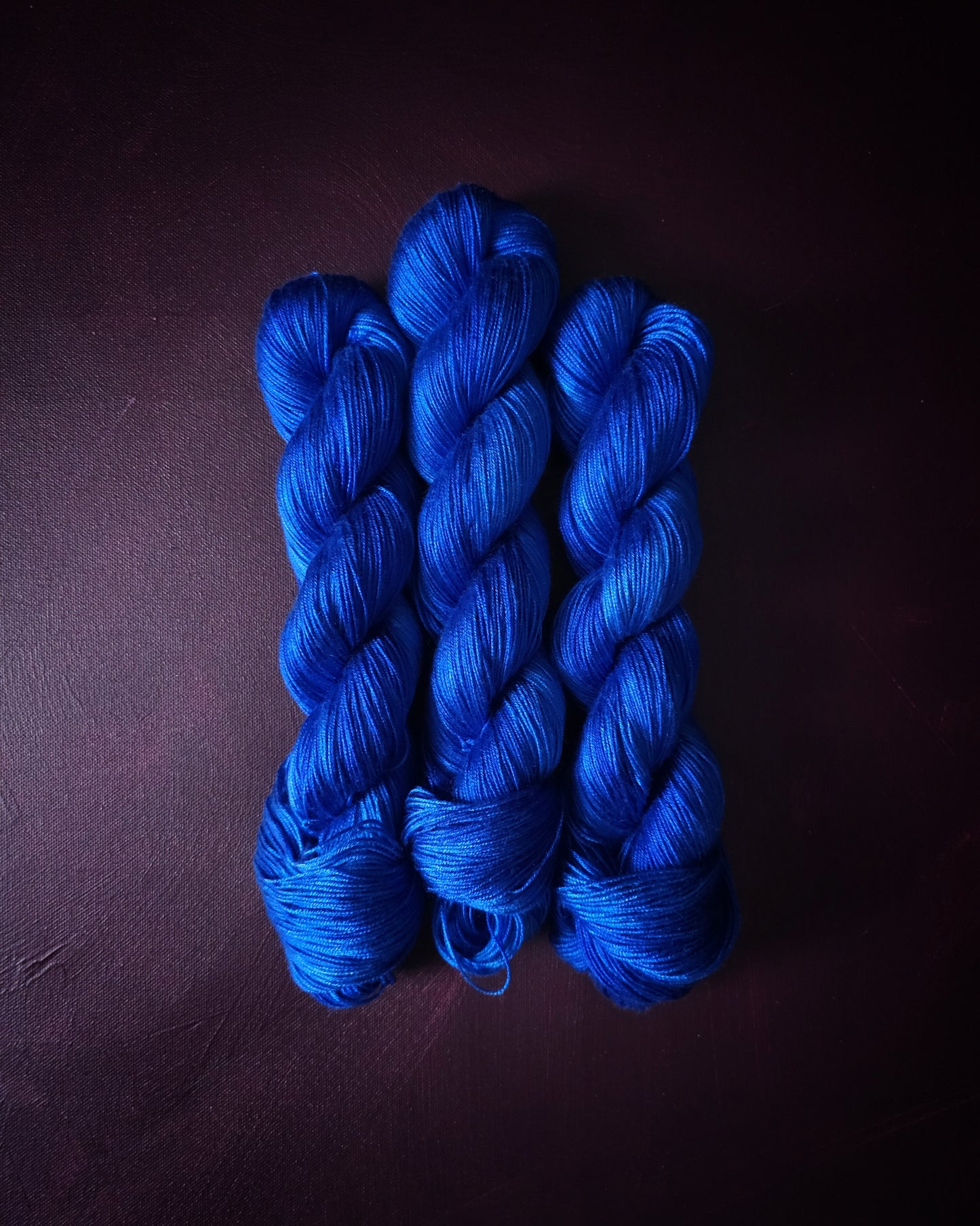 Your Highness, Hand dyed vegan yarn, blue yarn, fingering / DK weight knitting yarn, tencel / bamboo / cotton crochet thread