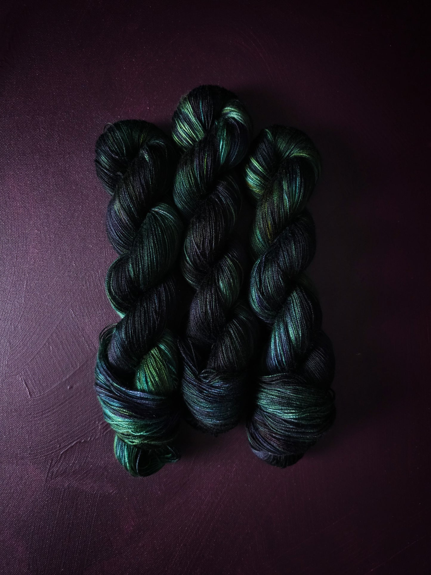 Hand dyed vegan yarn ~ Lost Forest ***Dyed to order ~ fingering / DK weight tencel OR bamboo yarn, hand painted